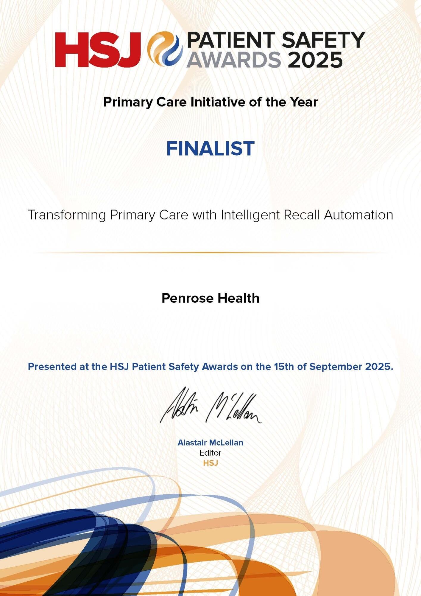 HSJ Patient Safety Awards 2025 FINALISTS 1 134 HSJ Patient Safety Awards 2025 FINALISTS 1 134